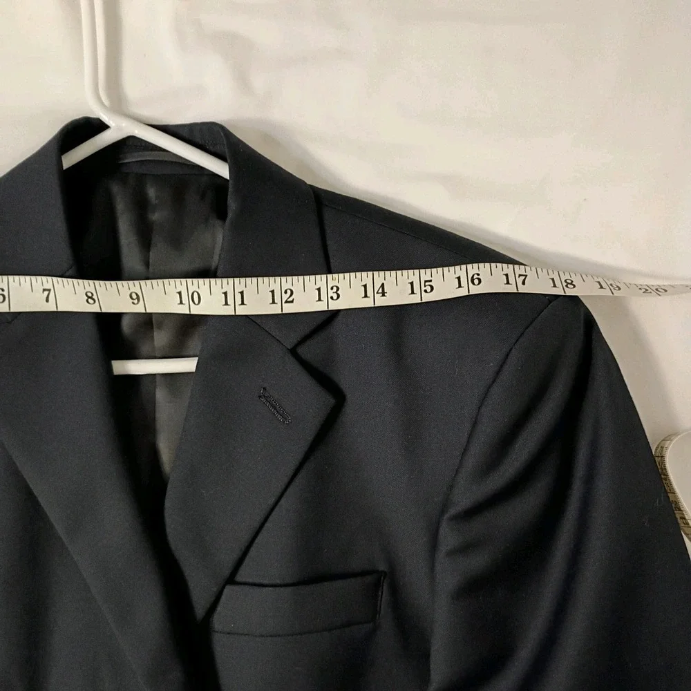 Dark Blue‎ Blazer Mens Size 40 Gold Crested Buttons Sport Coat Jacket Dual Vent